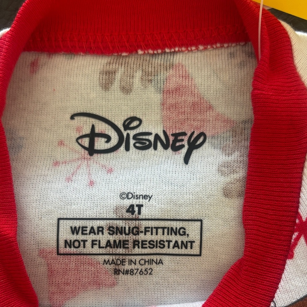 Disney Festive Holiday Snug Fit Pajamas Set Size 4T - Picture 5 of 5